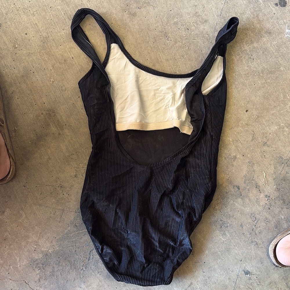 Black Ribbed Swimsuit - Picture 2 of 2